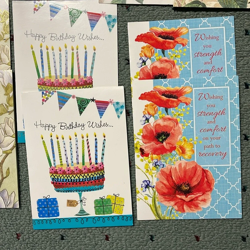 BRAND NEW 15 MIXED LOT OF GREETING CARDS FOR BIRTHDAY, GET WELL, SYMPATHY, Etc